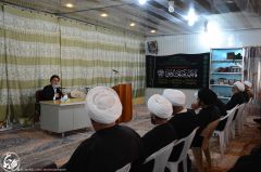 (١١٥) آية الله السيد أحمد الاشكوري في محاضرة دينية لنخبة من المبلغين على طريق يا حسين