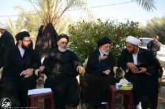 (١٢١) آية الله السيد محمد جعفر الحكيم في زيارة لمقر الموقع المركزي للمشروع التبليغي للحوزة العلمية في زيارة الأربعين