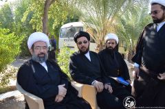 (١٢٣) آية الله الشيخ باقر الايراوني في زيارته للمقر المركزي للمشروع التبليغي للحوزة العلمية في زيارة الأربعين