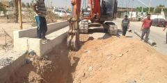 أنبوب ماء ياحسين على طريق نجف- كربلاء