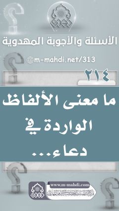 (٢١٤) ما معنى الألفاظ الواردة في دعاء...