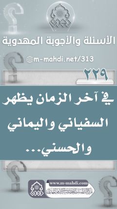 (٢٢٩) في آخر الزمان يظهر السفياني واليماني والحسني...