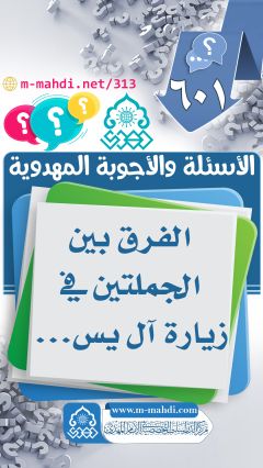 (٦٠١) الفرق بين الجملتين في زيارة آل يس...