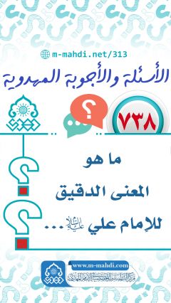 (٧٣٨) ما هو المعنى الدقيق للإمام علي (عليه السلام)...